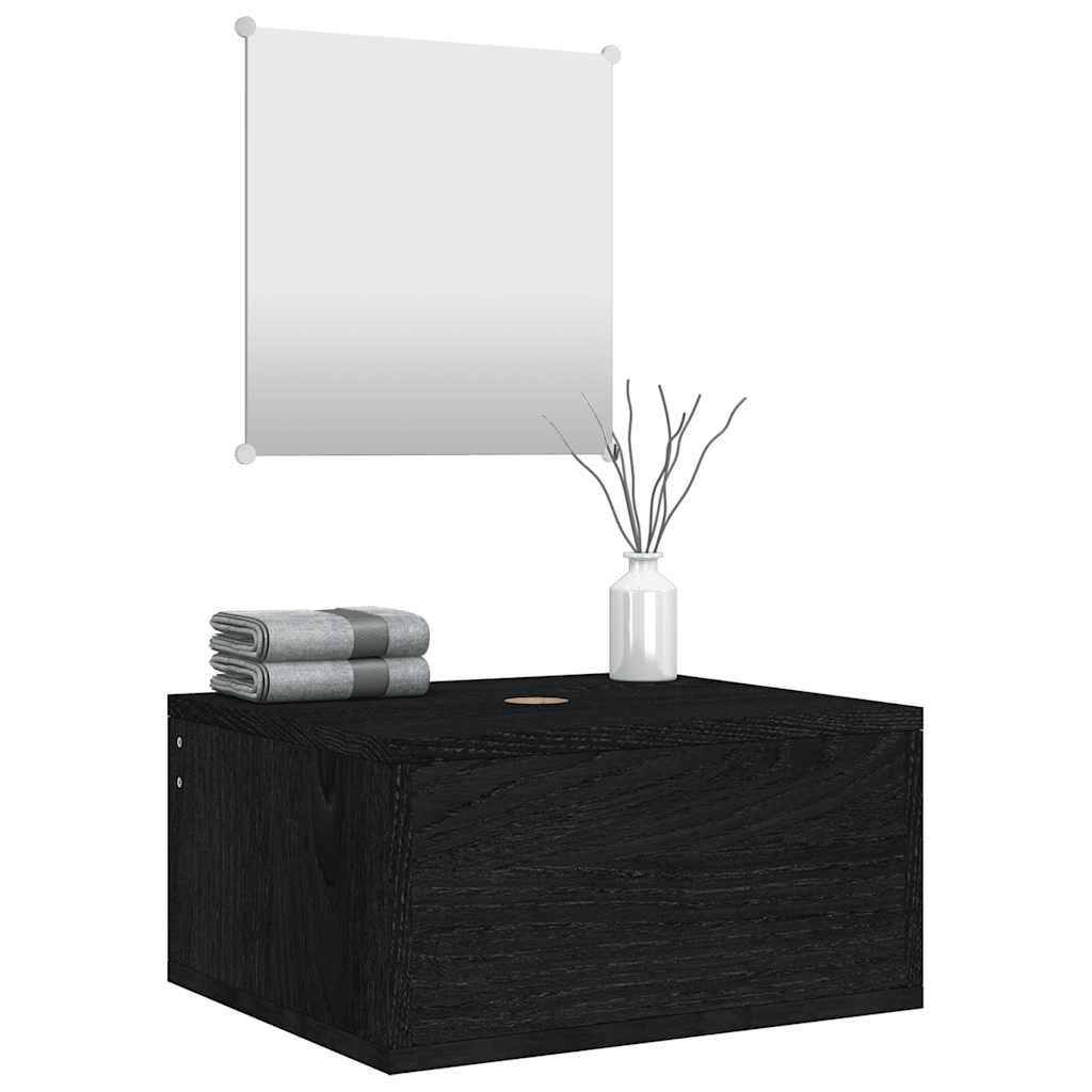 2 Pcs conjunto móveis casa de banho derivados de madeira preto