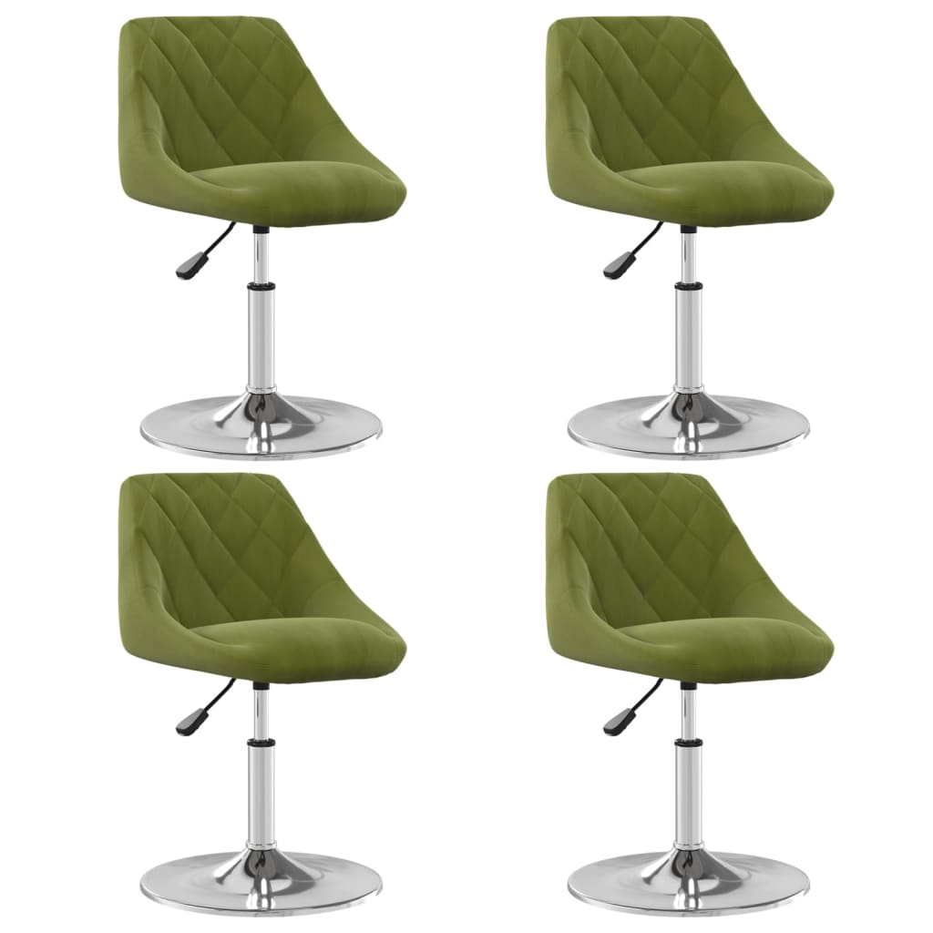 Cadeiras de jantar giratórias 4 pcs veludo verde-claro