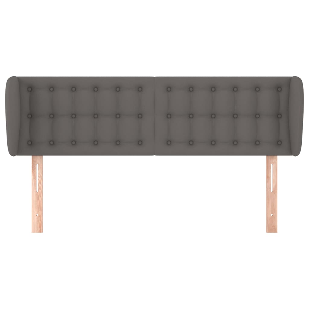 Cabeceira de cama c/ abas couro artificial 147x23x78/88cm cinza