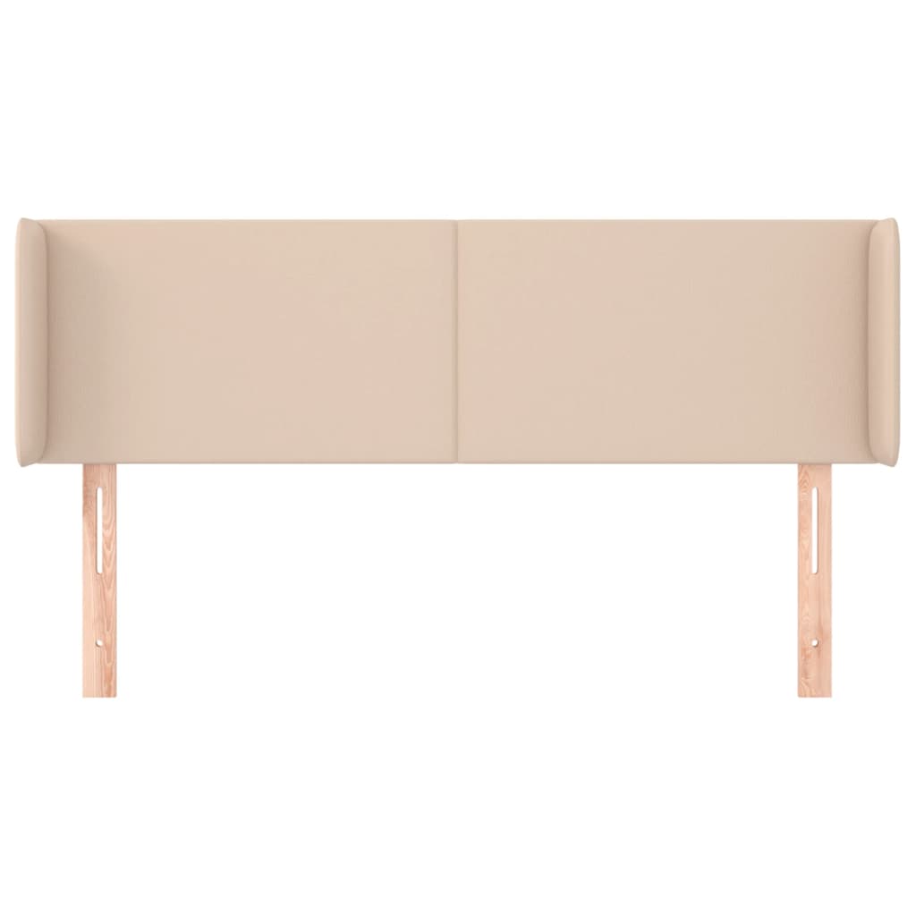 Cabeceira cama abas couro artificial 147x16x78/88 cm cappuccino