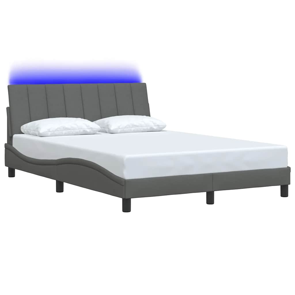 Estrutura de cama sem colchão hanko 120x200 cm tecido cinzento-escuro