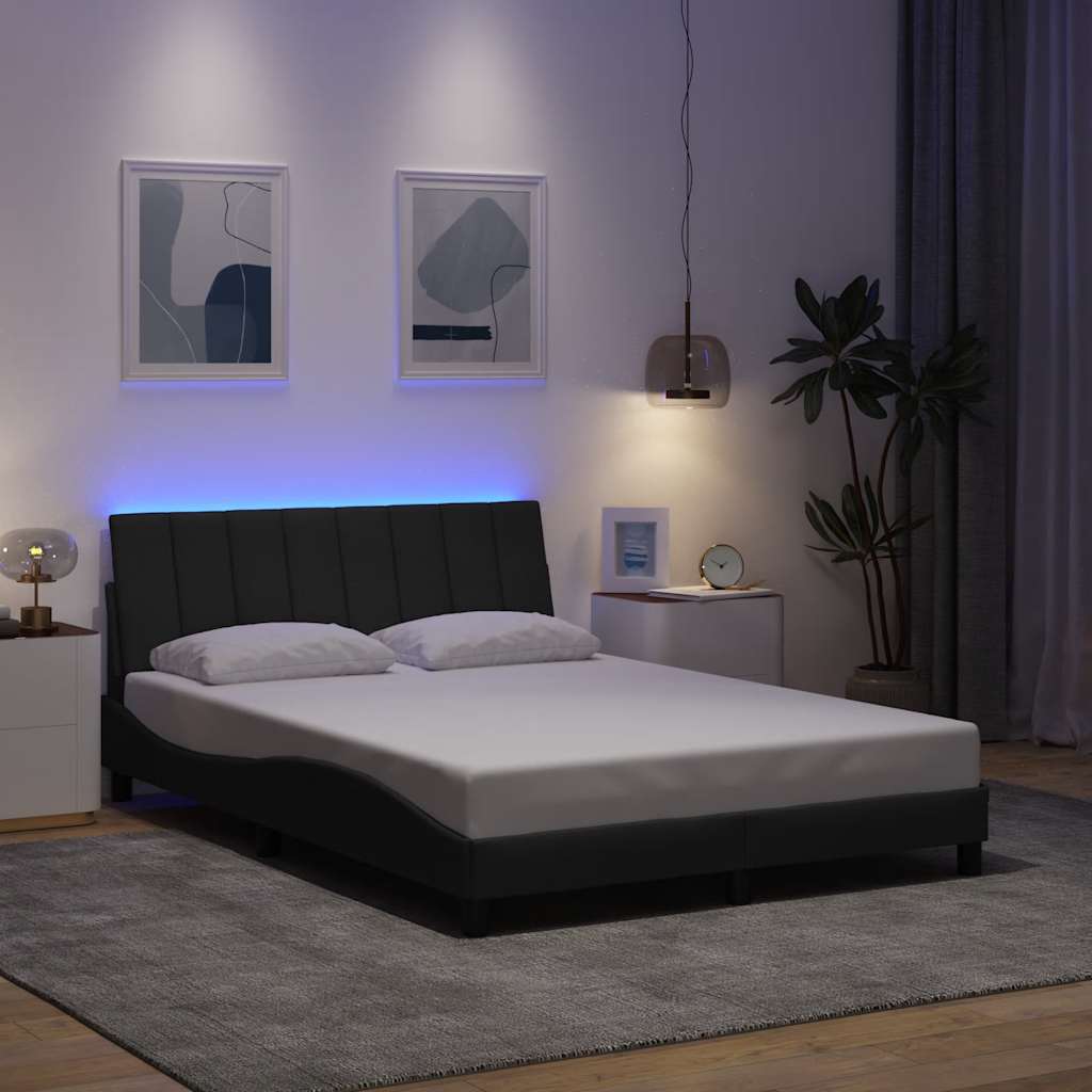 Estrutura de cama sem colchão hanko 120x200 cm tecido cinzento-escuro
