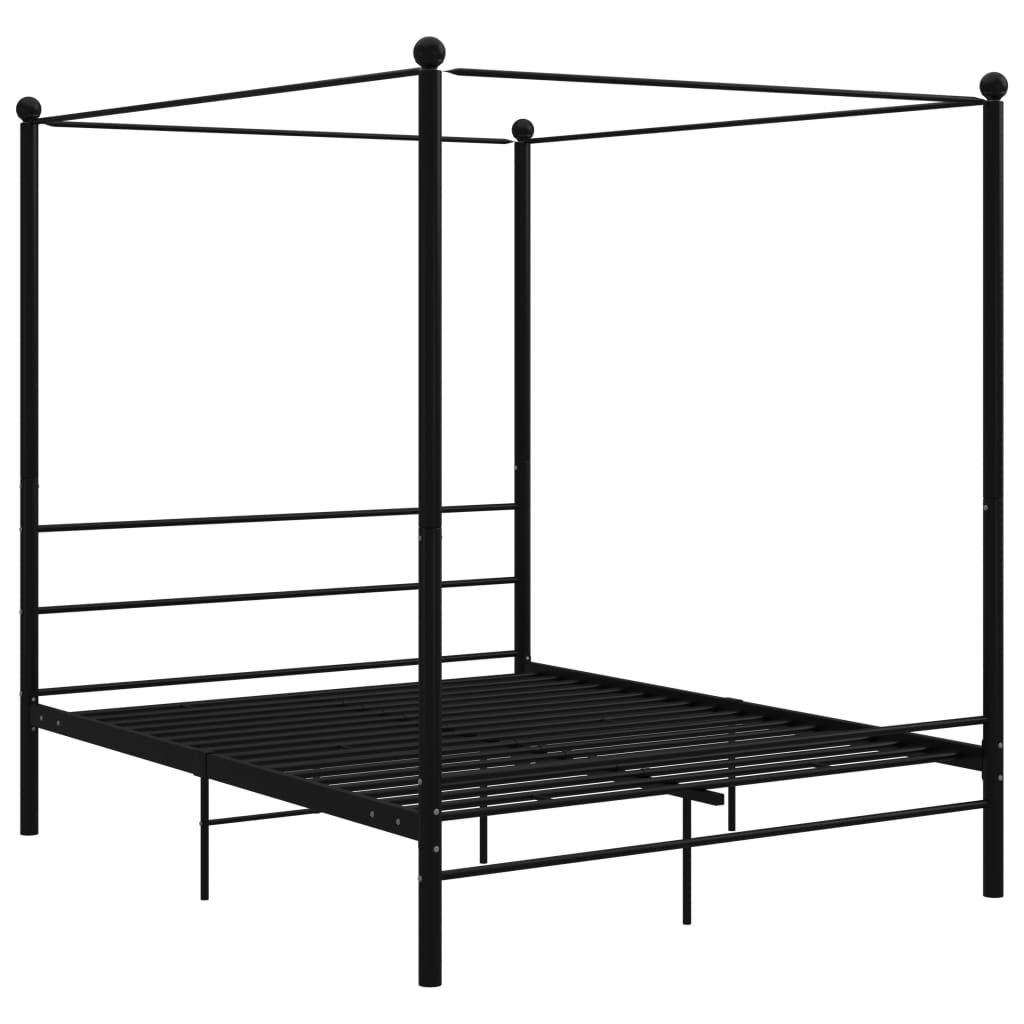 Estrutura de cama dossel 160x200 cm metal preto