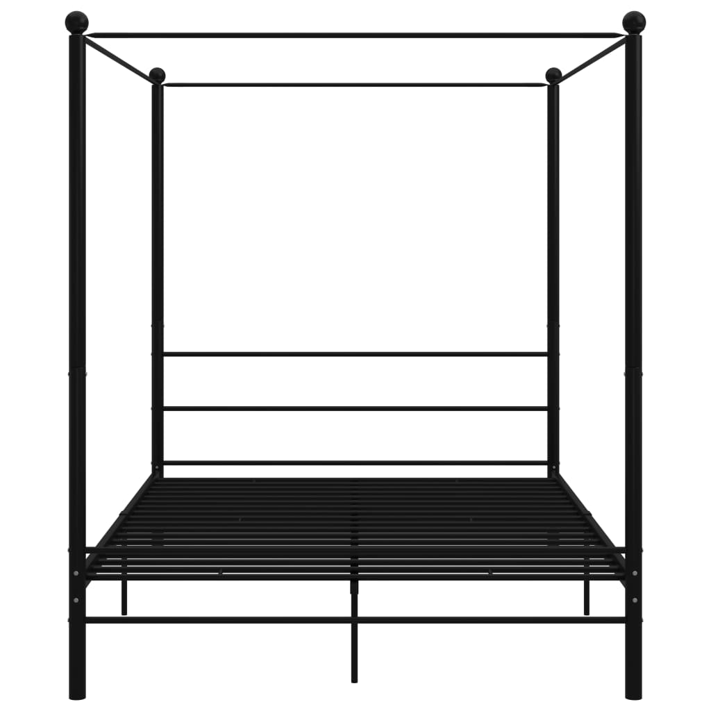 Estrutura de cama dossel 160x200 cm metal preto