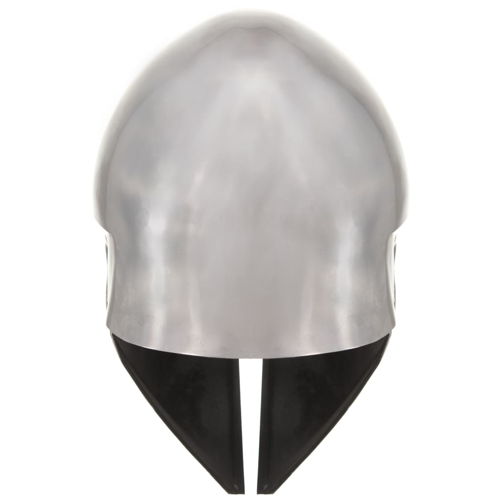 Capacete de soldado grego réplica larp aço prateado