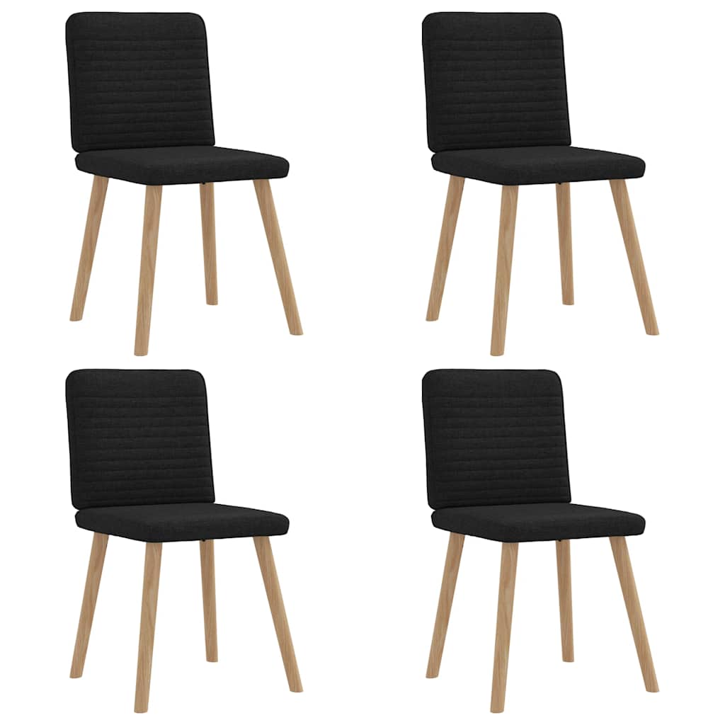 Cadeiras de jantar 4 pcs tecido preto