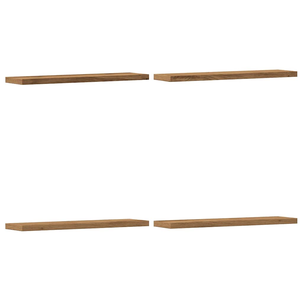 Prateleiras parede 4 pcs derivados madeira carvalho artisiano