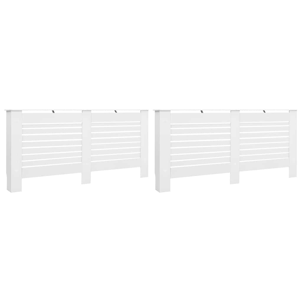 Coberturas de radiador 2 pcs 172x19x81,5 cm MDF branco