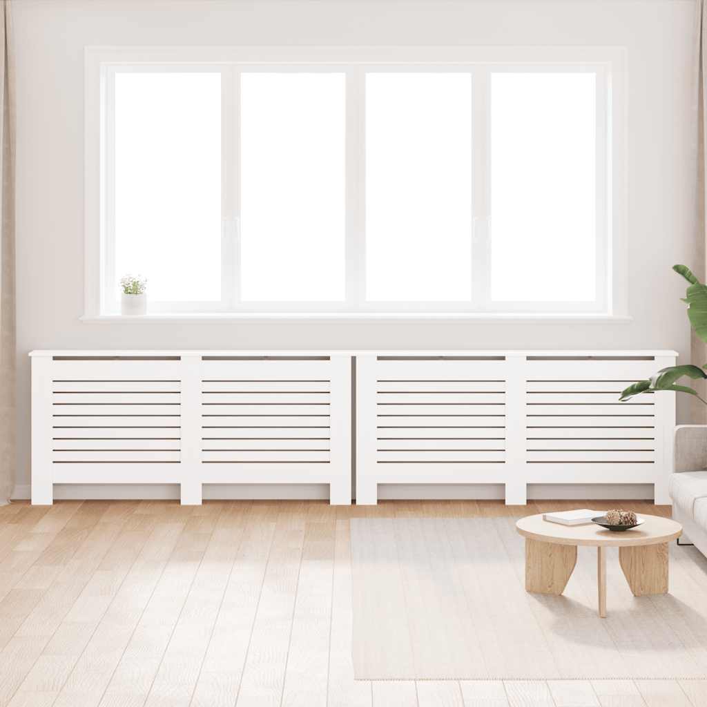 Coberturas de radiador 2 pcs 172x19x81,5 cm MDF branco