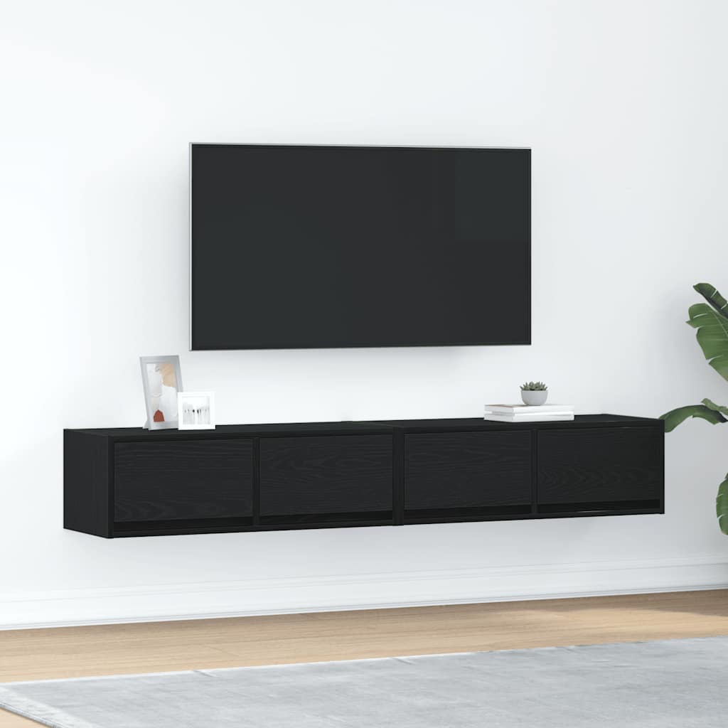 Móveis de TV 2pcs 80x31x25,5cm deriv. madeira carvalho preto