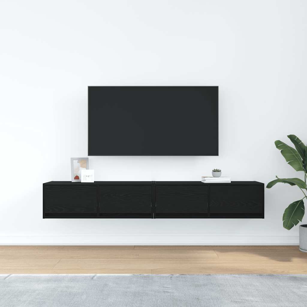 Móveis de TV 2pcs 80x31x25,5cm deriv. madeira carvalho preto