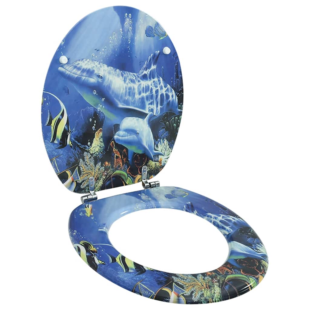 Assento de sanita com tampa MDF design golfinhos