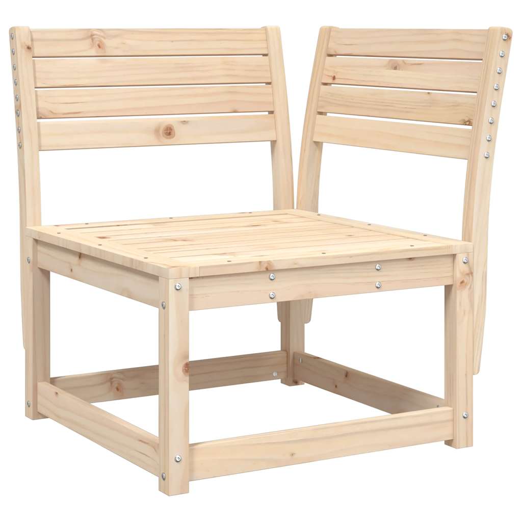 3 Pcs conjunto sofás de jardim madeira de pinho maciça