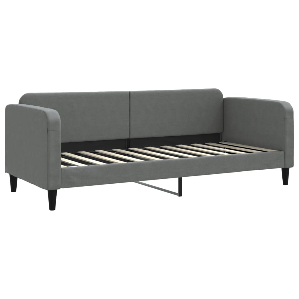 Sofá-cama c/ gavetão e colchões 80x200cm tecido cinzento-escuro