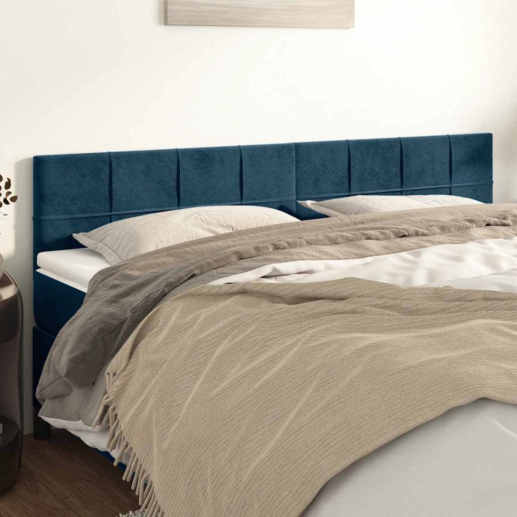 Cabeceiras azul-escuro 160x5x78/88 cm veludo