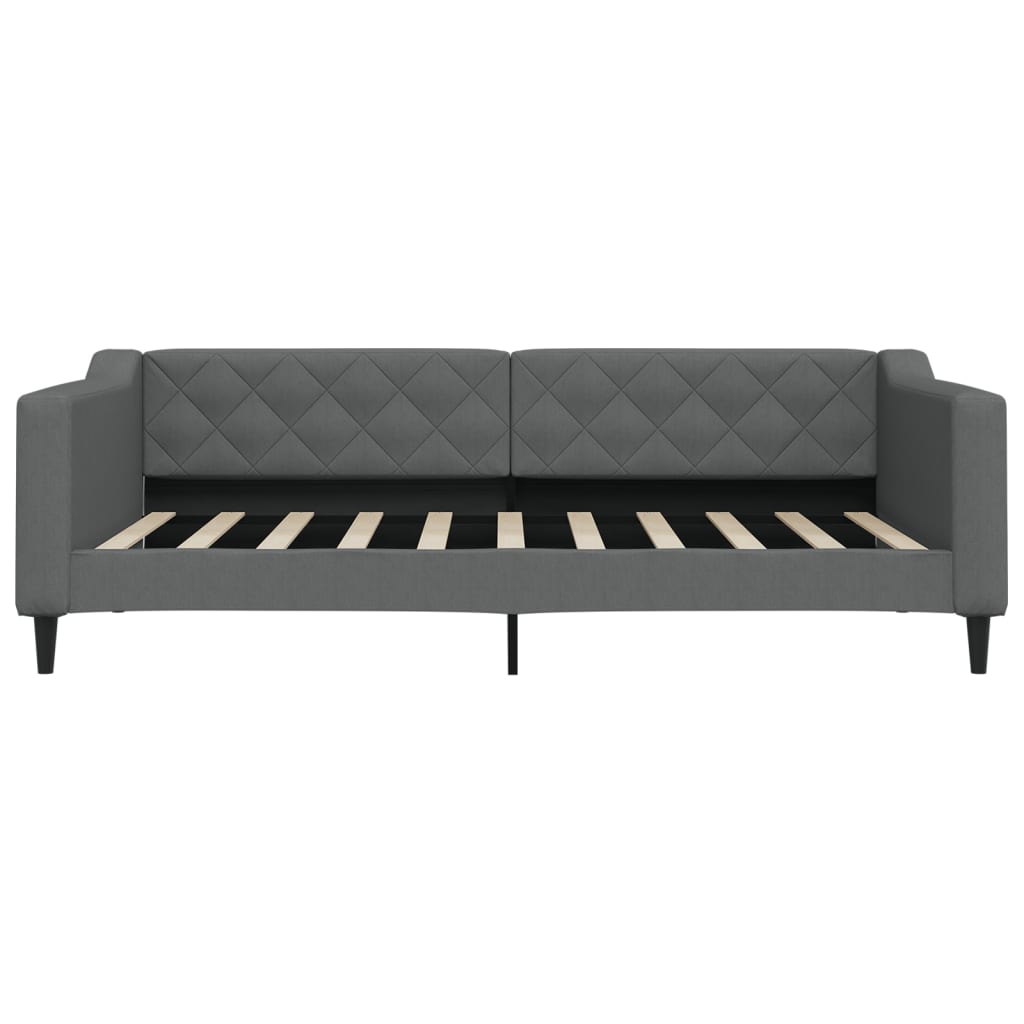 Sofá-cama 100x190 cm tecido cinzento-escuro