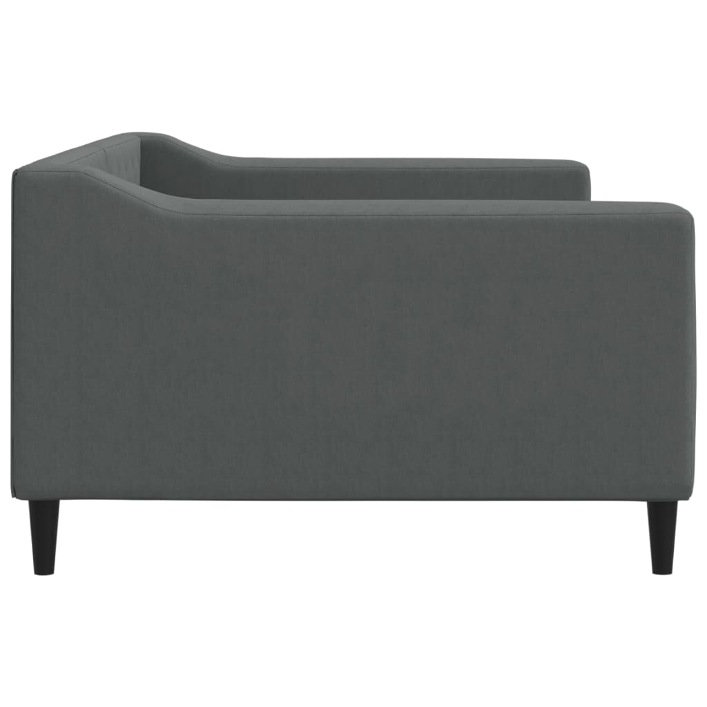 Sofá-cama 100x190 cm tecido cinzento-escuro
