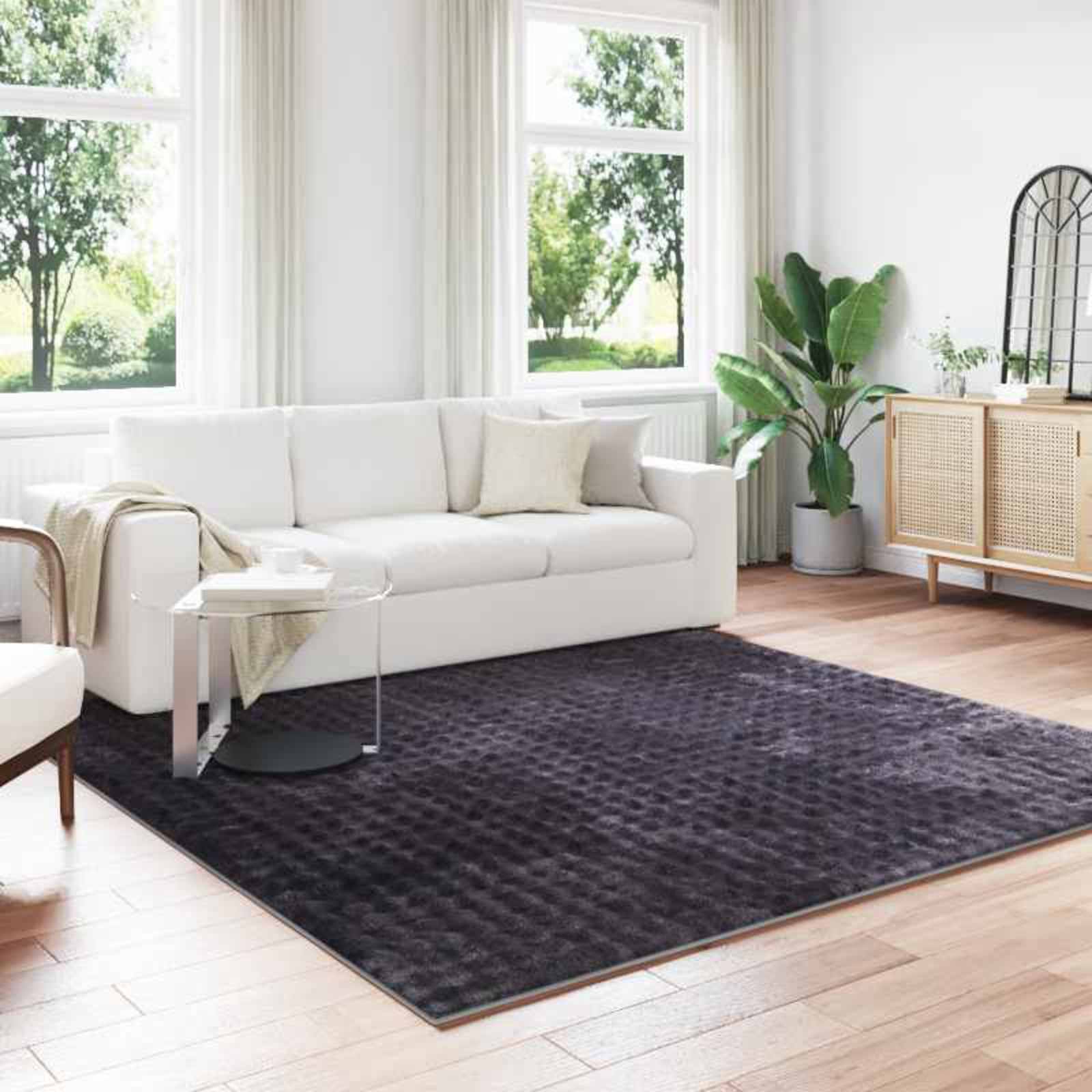 Tapetes de área quadrado sirolo bege 120 x 120 cm poliéster