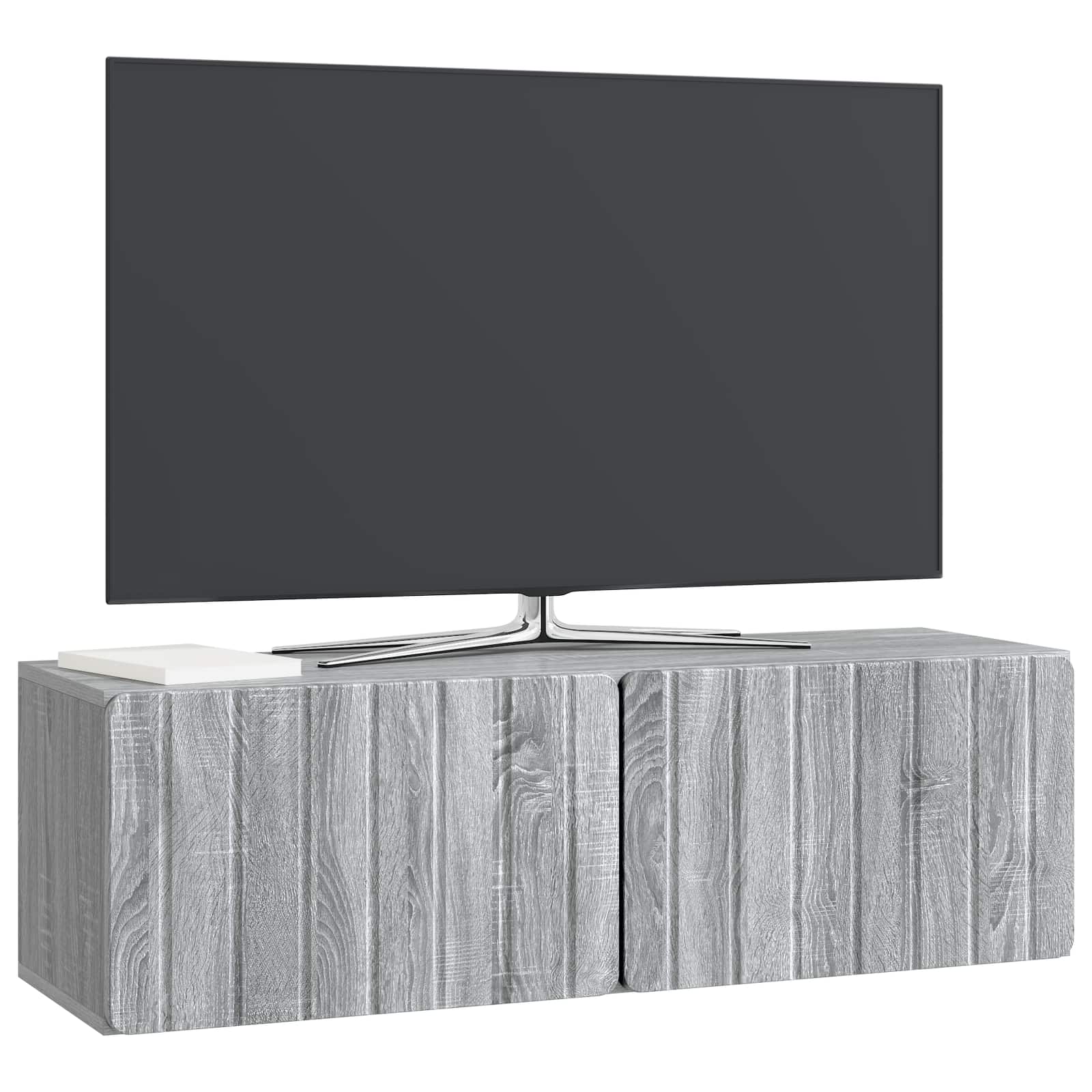 Gabinete de TV de parede 98 x 31 x 30 cm sonoma cinzento