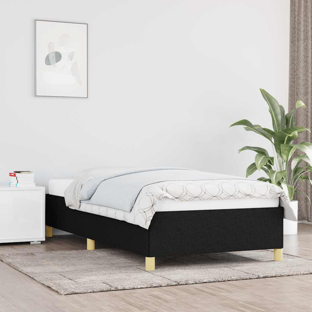 Estrutura de cama sem colchão 90x200 cm tecido preto