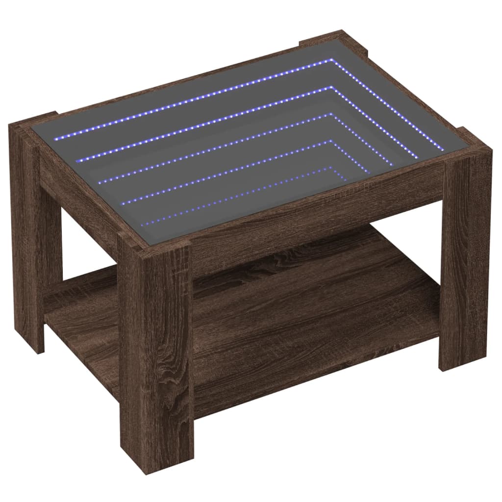 Mesa de centro c/ leds 73x53x45 cm derivados de madeira