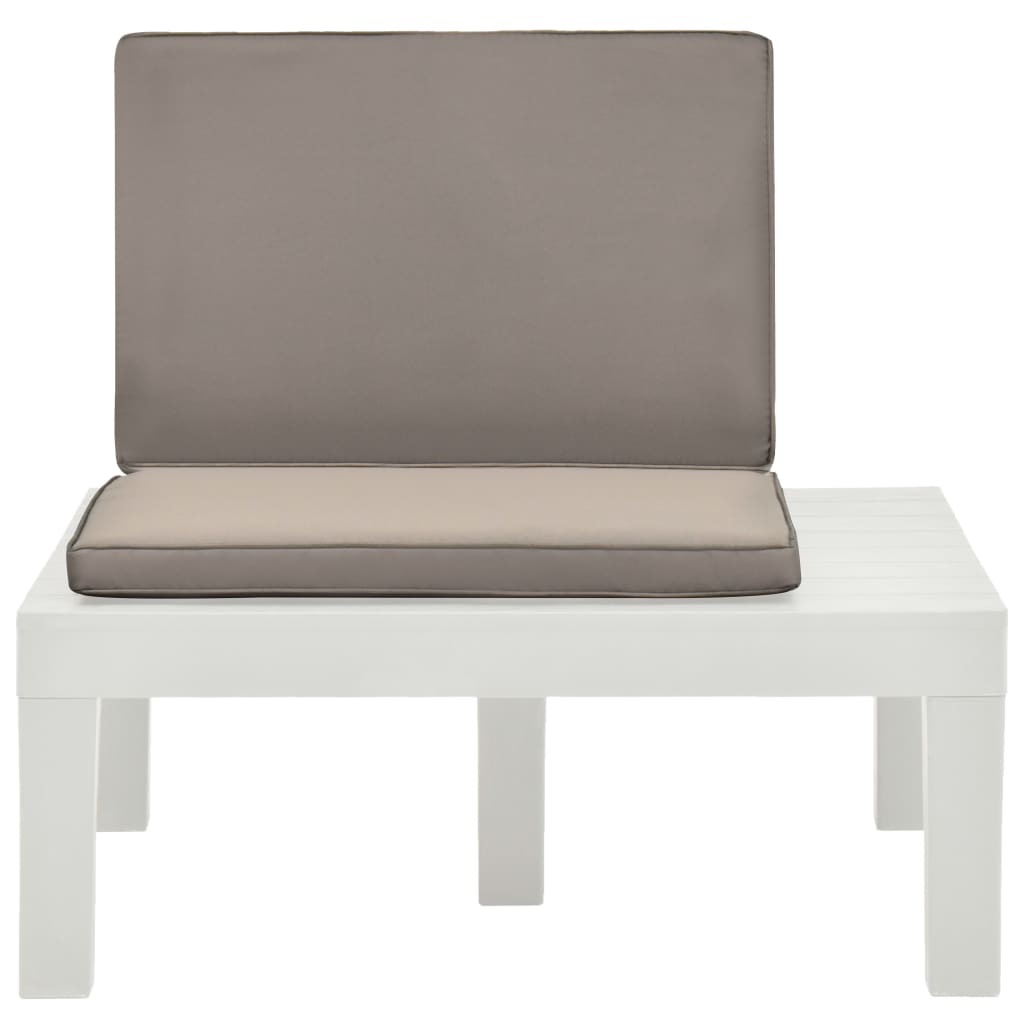 Cadeira lounge de jardim com almofadão plástico branco