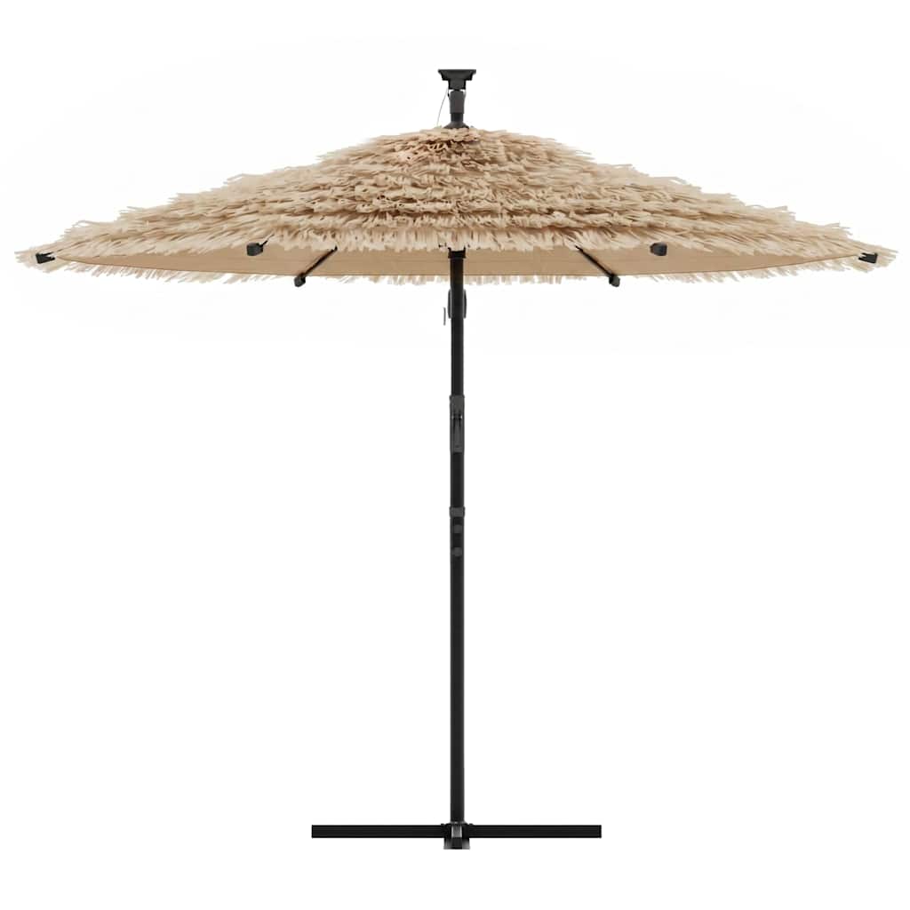 Guarda-sol de jardim com poste de aço 290x290x238 cm castanho
