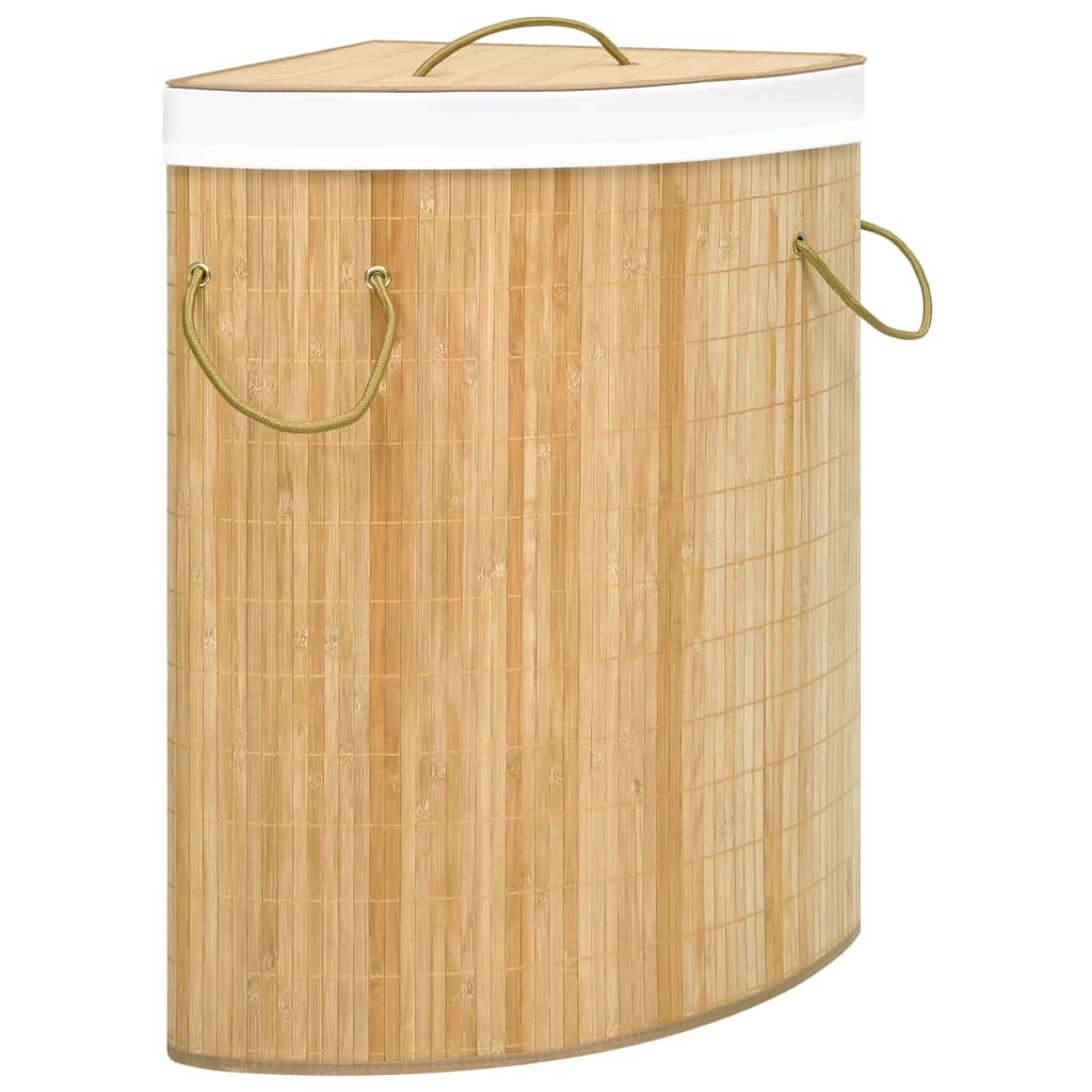 Cesto de canto para roupa suja 60 l bambu