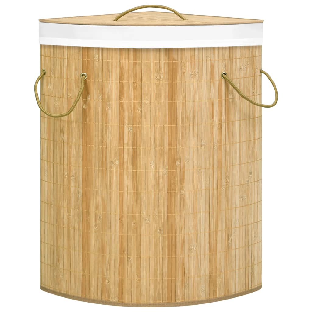 Cesto de canto para roupa suja 60 l bambu