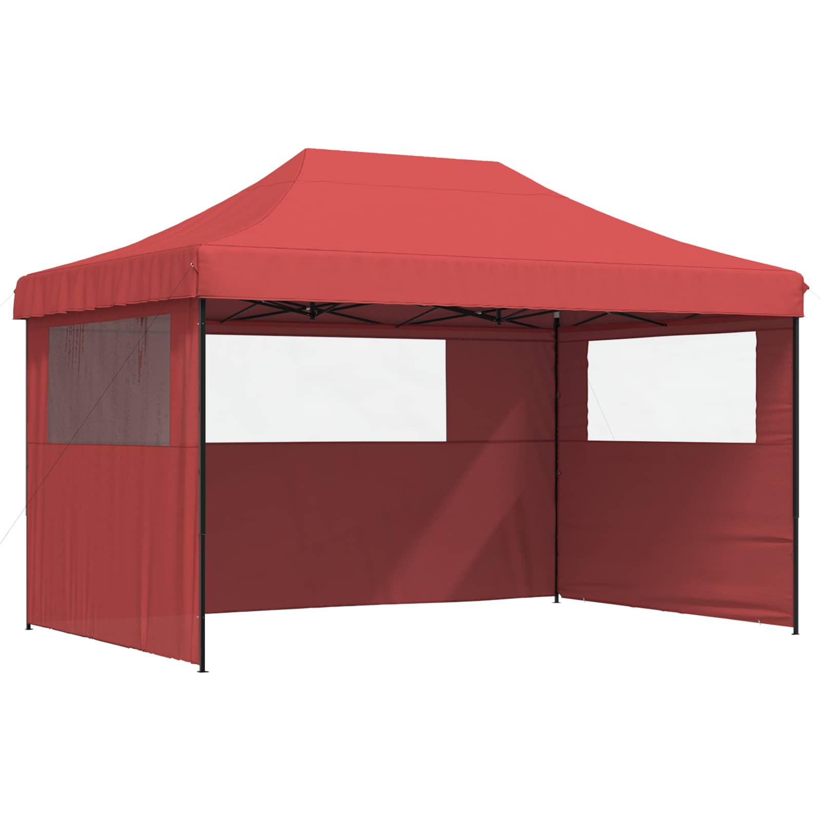 Tenda para festas pop-up dobrável com 3 paredes laterais bordô