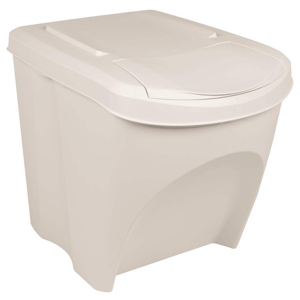 Caixotes do lixo empilháveis 3 pcs 75 l polipropileno branco