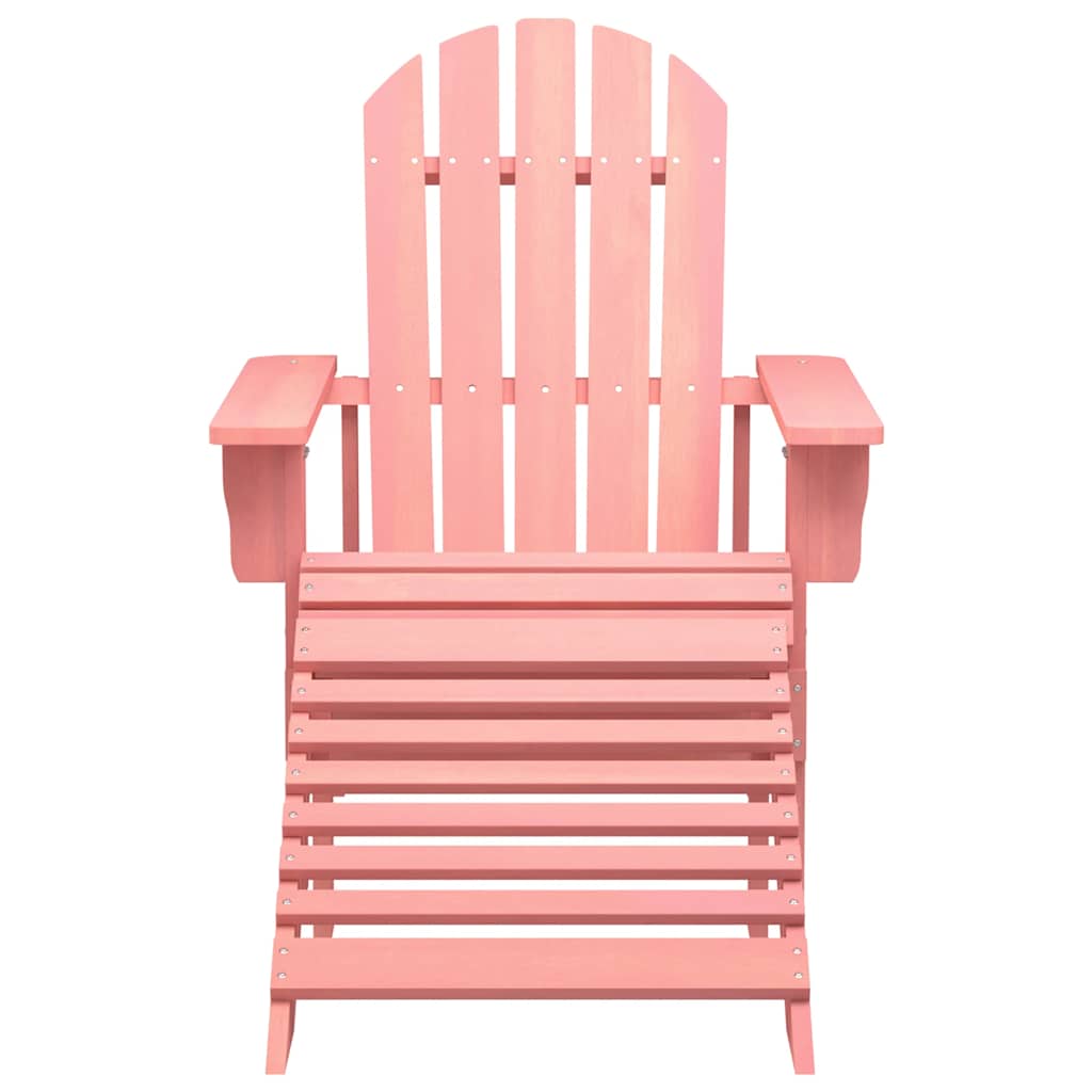 Cadeira adirondack para jardim com otomano abeto maciço rosa