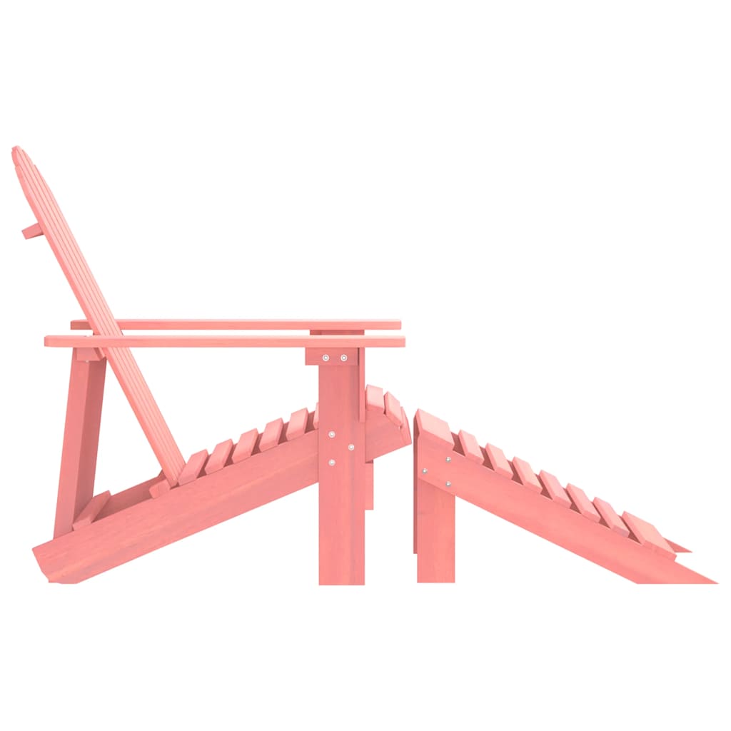 Cadeira adirondack para jardim com otomano abeto maciço rosa