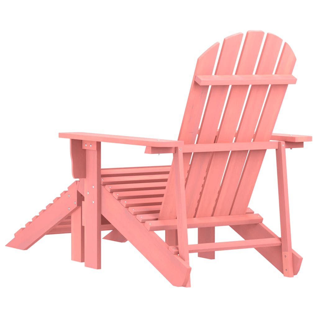 Cadeira adirondack para jardim com otomano abeto maciço rosa