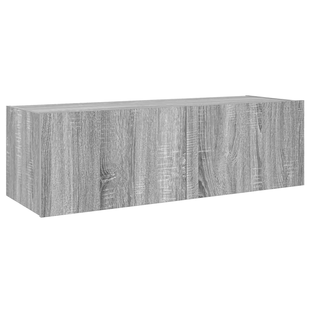 Móvel de parede p/ TV c/ luzes LED 100x35x31 cm cinzento sonoma