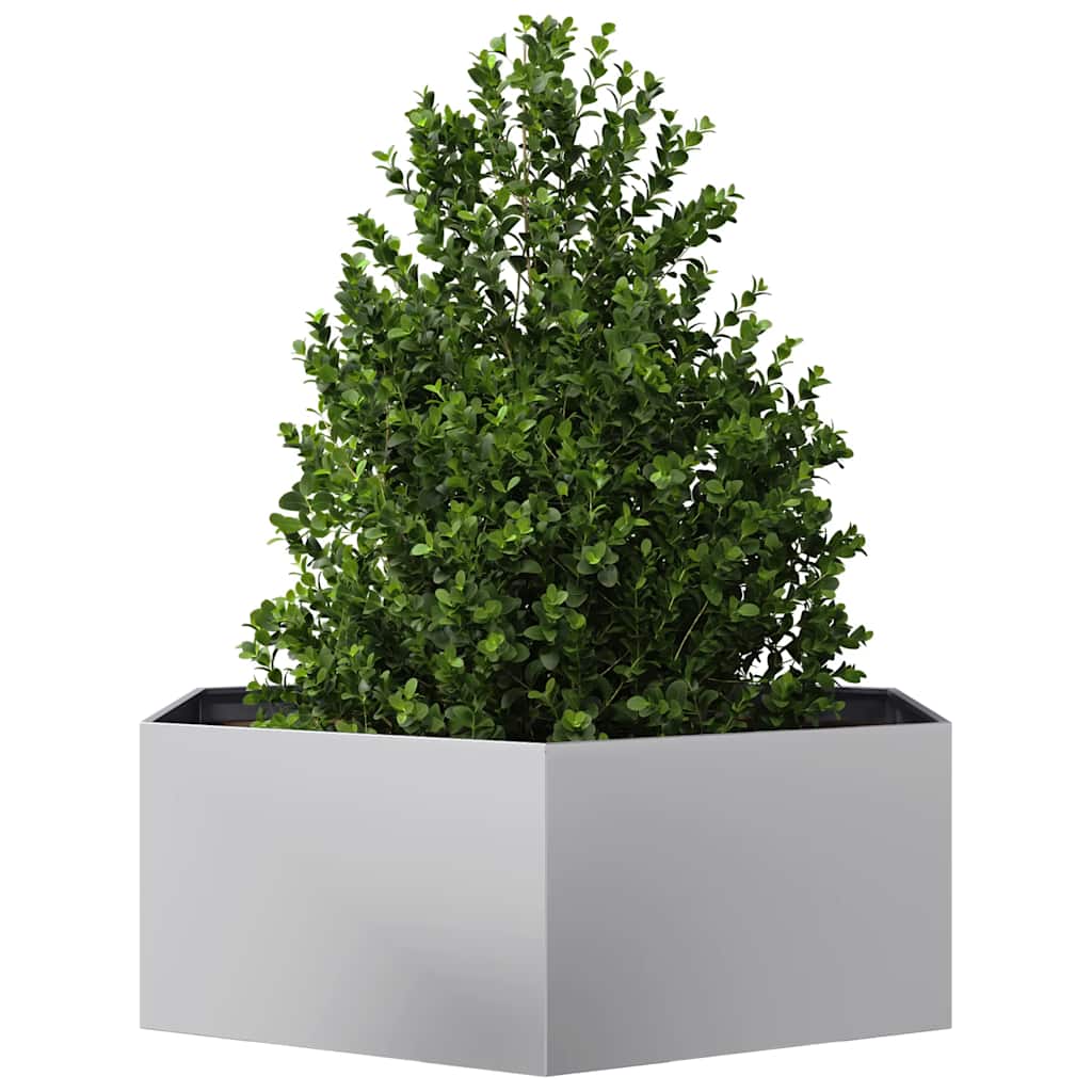 Vaso/floreira de jardim hexagonal 138x120x45 cm aço galvanizado
