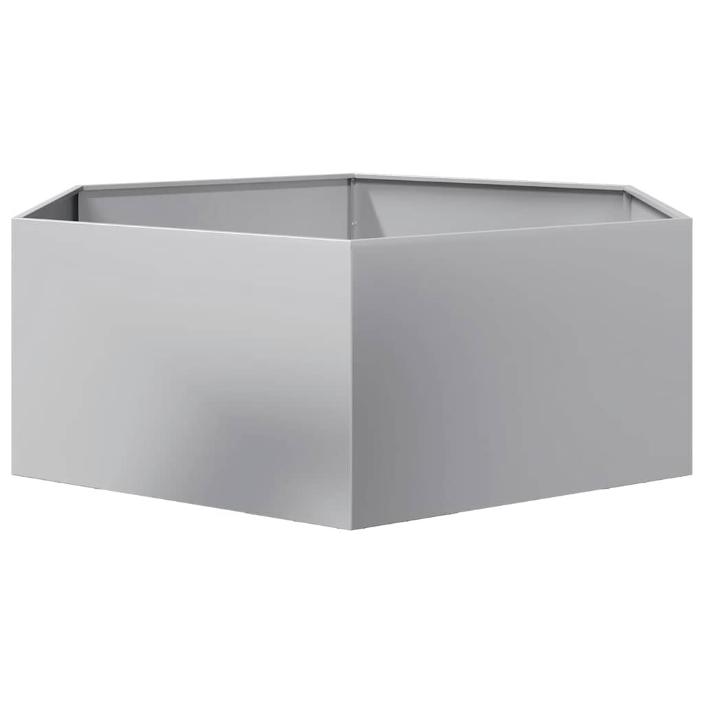 Vaso/floreira de jardim hexagonal 138x120x45 cm aço galvanizado