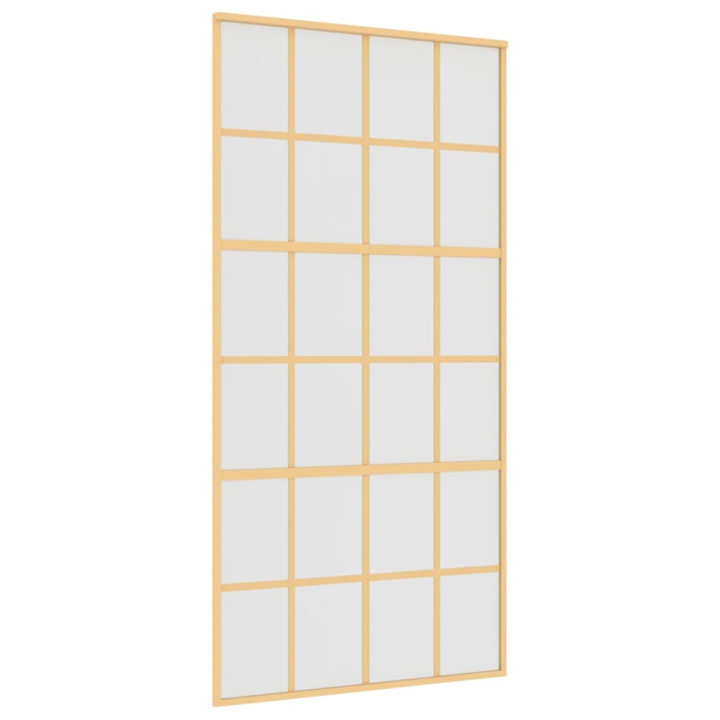 Porta deslizante 102,5x205 cm vidro esg fosco/alumínio dourado