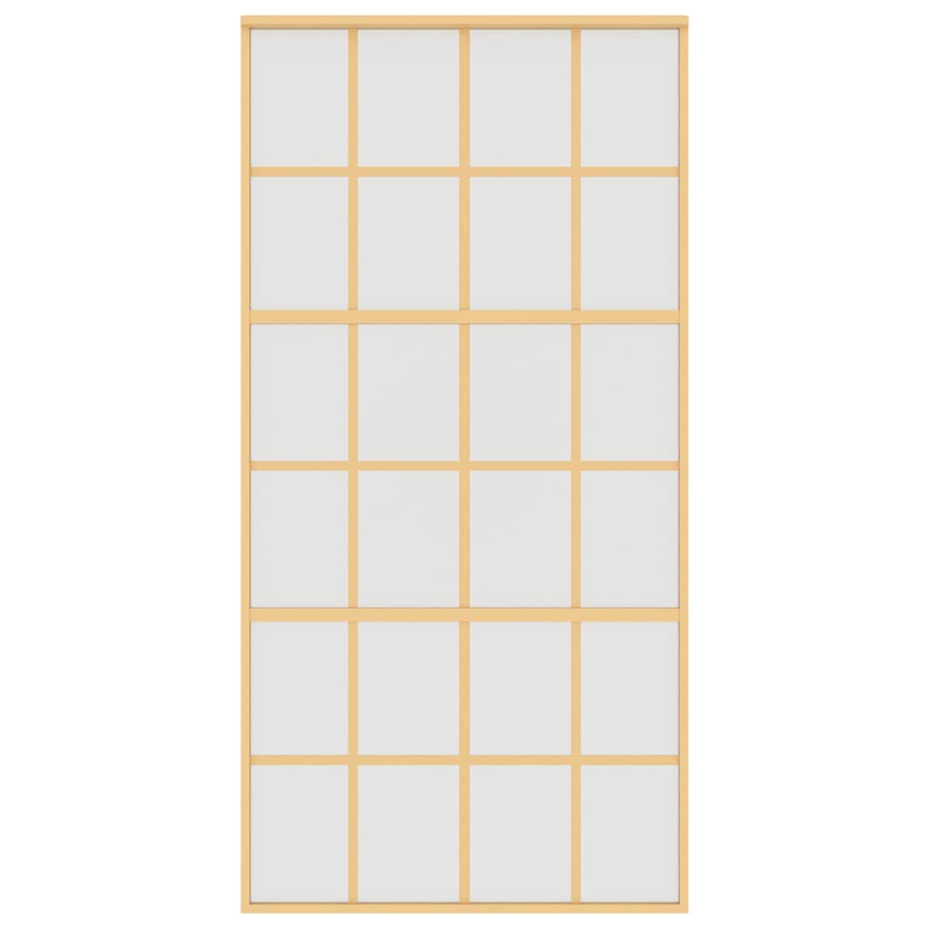Porta deslizante 102,5x205 cm vidro esg fosco/alumínio dourado