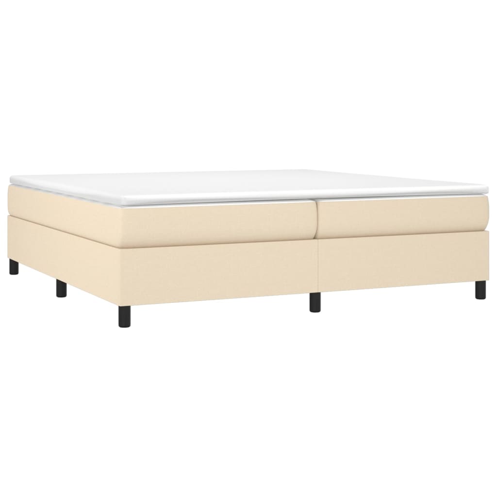 Cama com molas/colchão 200x200 cm tecido cor creme