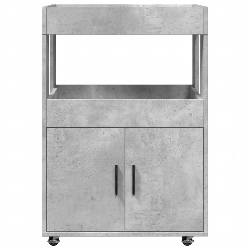 Carrinho de bar 60x39,5x89cm derivados de madeira cinza cimento