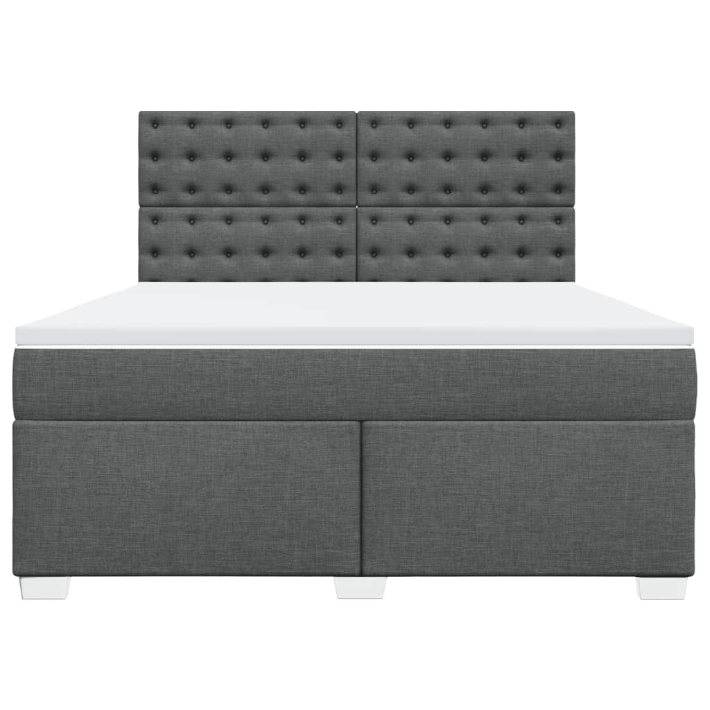 Cama com molas/colchão 180x200 cm tecido cinzento-escuro