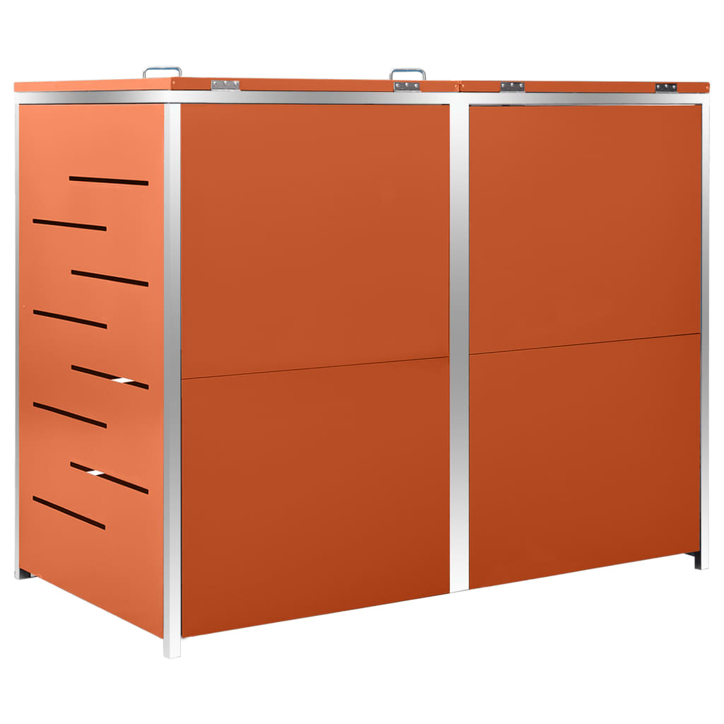 Abrigo duplo para caixote do lixo 138x77,5x115 cm aço inox