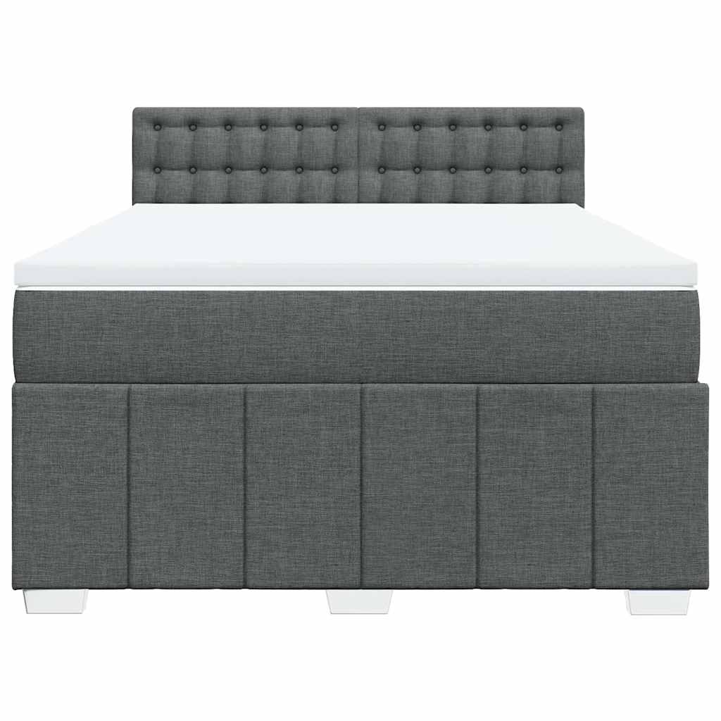 Cama com molas/colchão 140x190 cm tecido cinzento-escuro