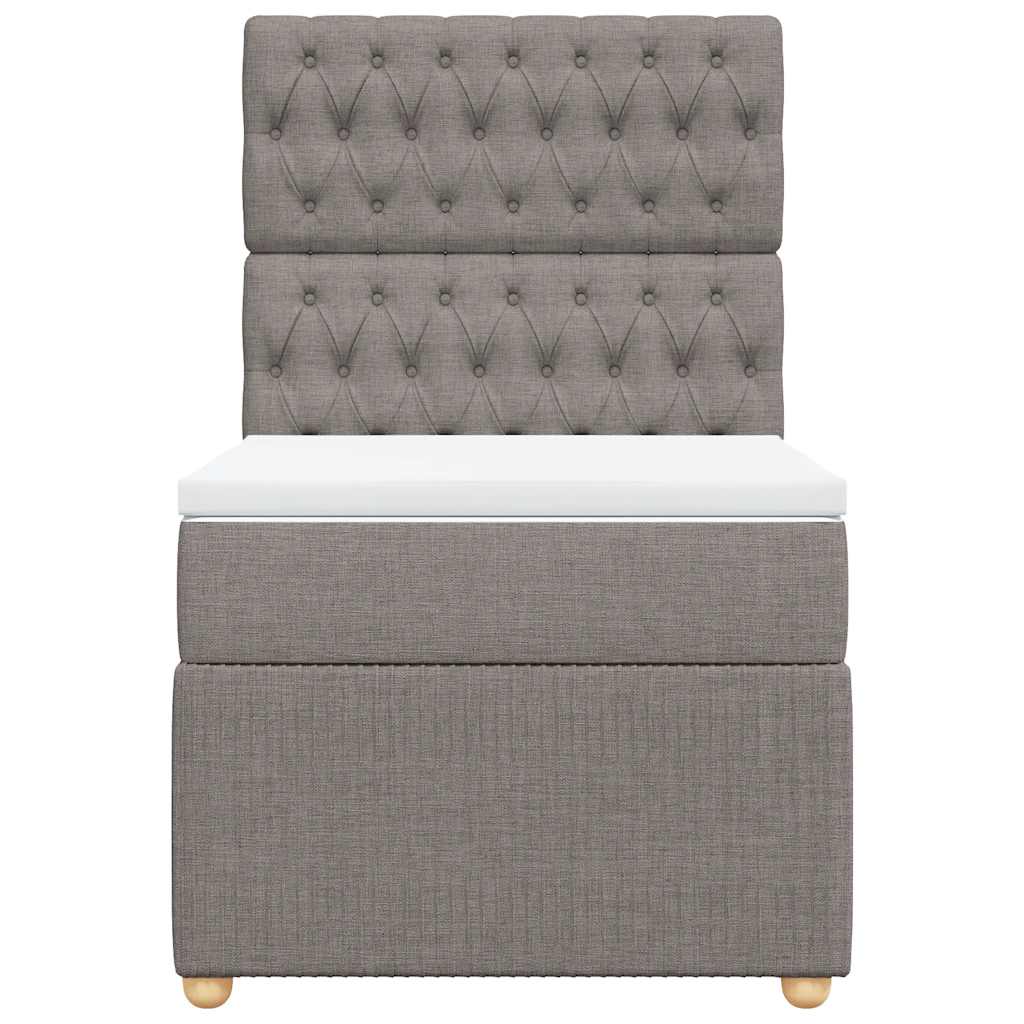 Cama com molas/colchão 100x200 cm tecido cinza-acastanhado