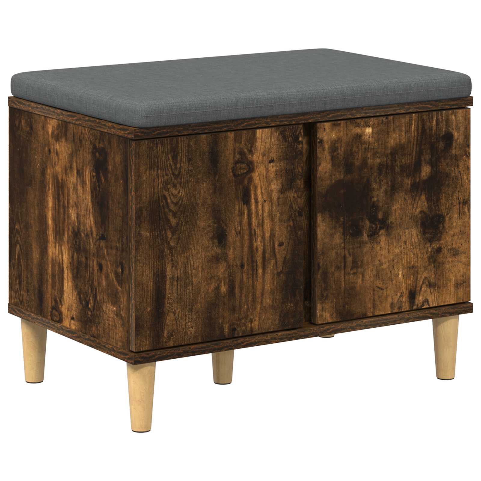 Banco de hall com almofada carvalho fumado 60 x 38 x 46 cm