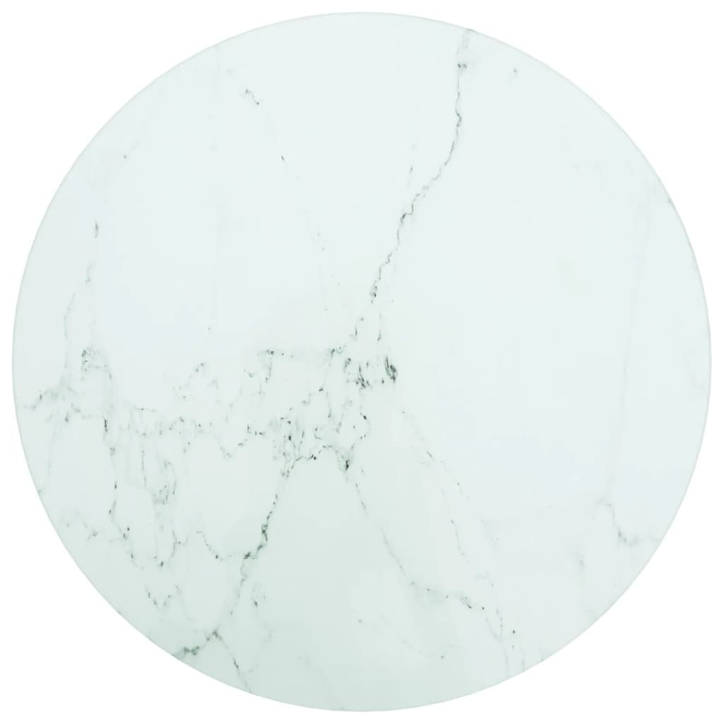 Tampo mesa ø30x0,8 cm vidro temperado design mármore branco
