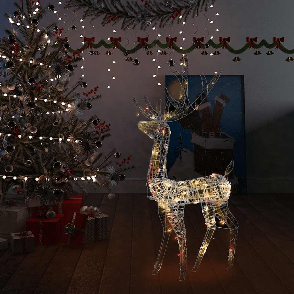 Rena decorativa de natal 140 leds 128 cm acrílico colorido