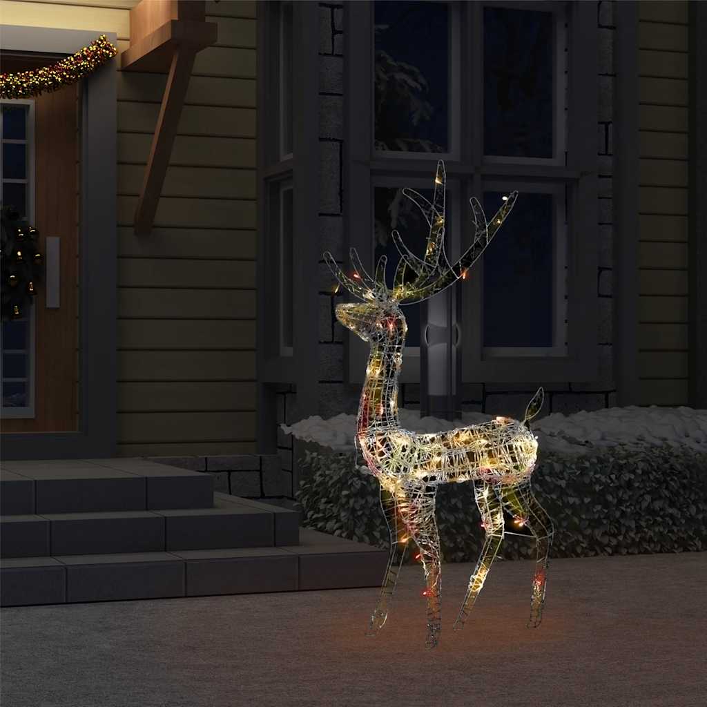 Rena decorativa de natal 140 leds 128 cm acrílico colorido