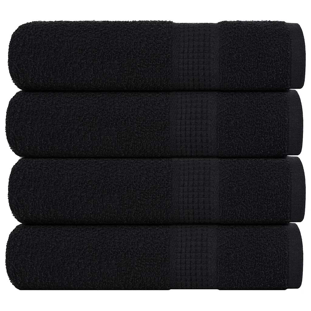 Toalhas de banho frogn 4 pcs 100x150 cm 360 g/m² preto